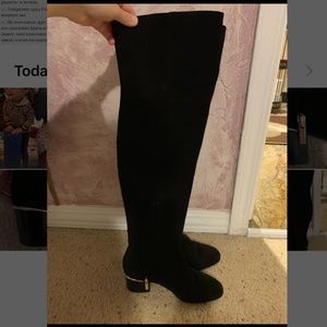 Jimmy Choo Harmony Over the Knee Black Suede Boots